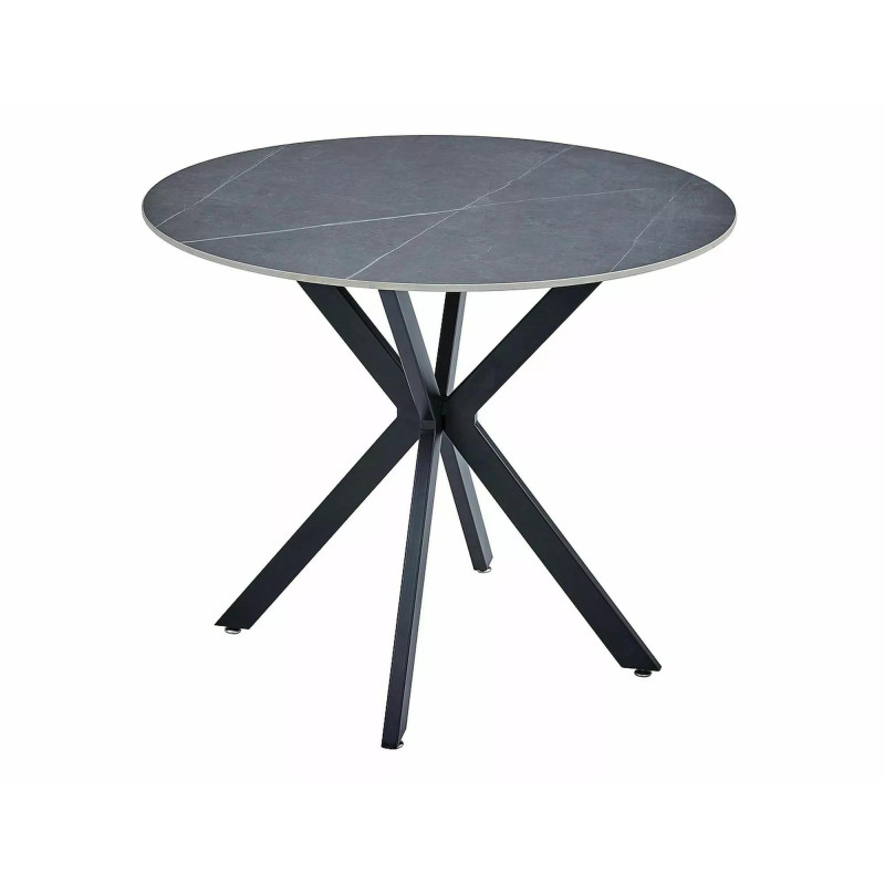 Okrągły stół Talia szary efekt marmuru/czarny fi90