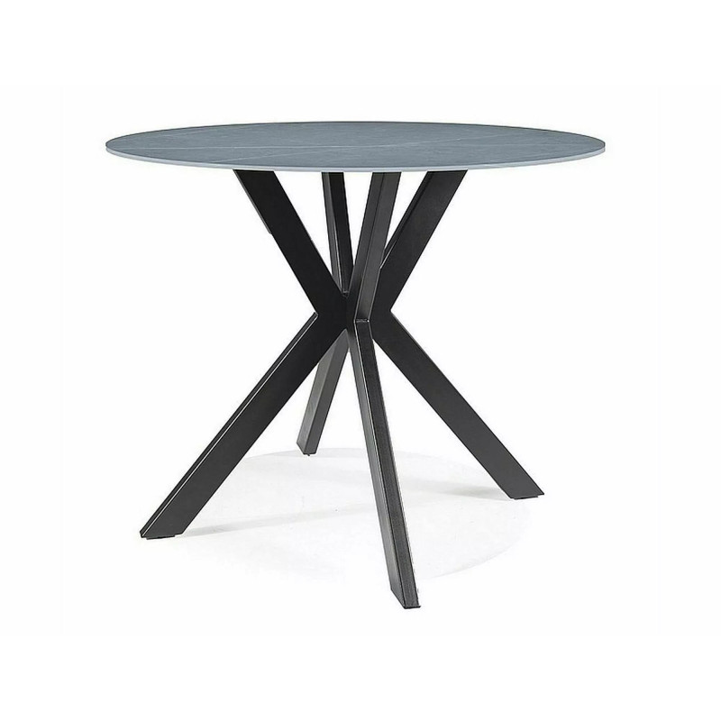 Okrągły stół Talia szary efekt marmuru/czarny fi90