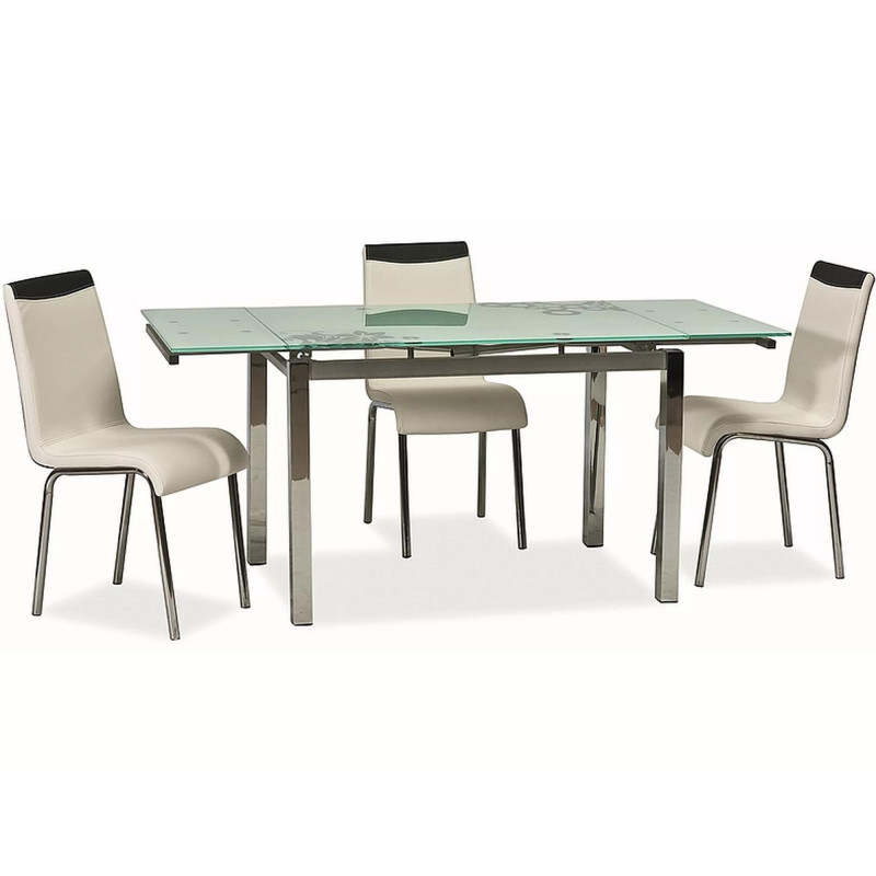 Rozkładany stół GD017 biały/chrom 110(170)x74