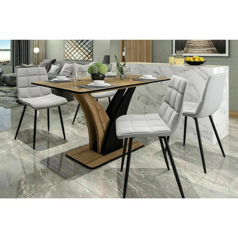 Rozkładany stół Vento dąb artisan/czarny 120(160)X68