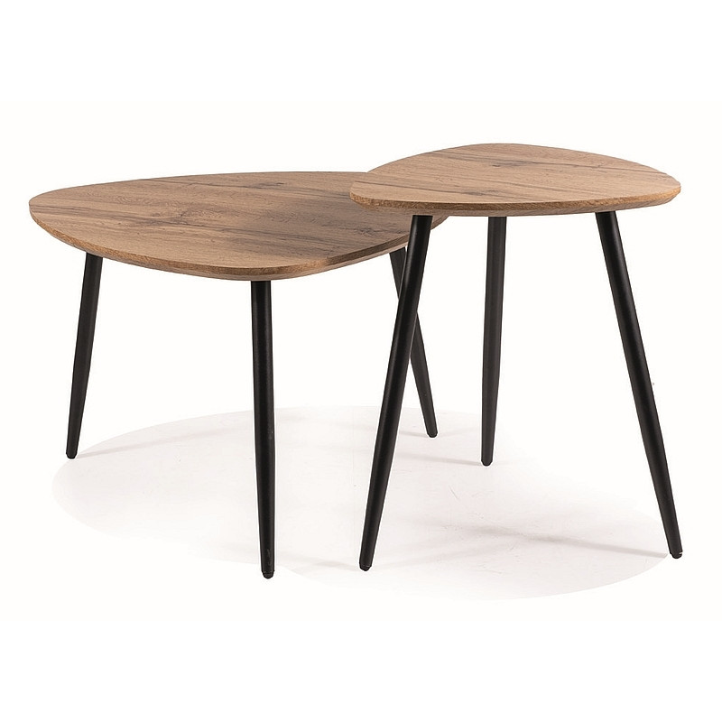 ŁAWA TWIN DĄB ARTISAN/CZARNY (ZESTAW)