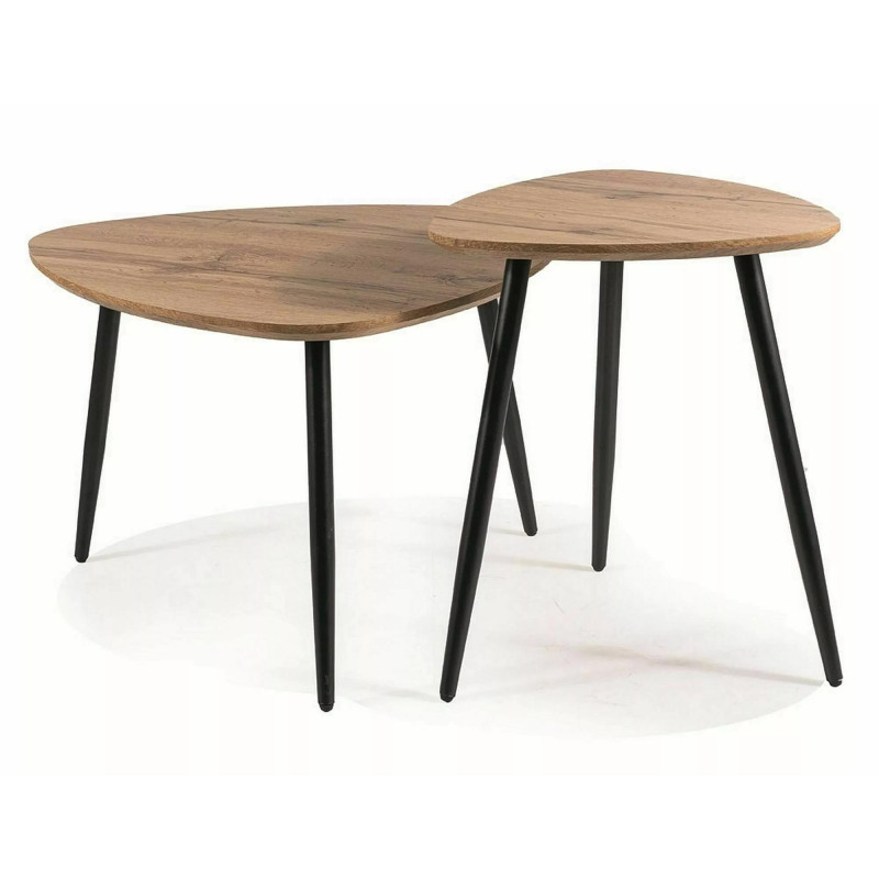 ŁAWA TWIN DĄB ARTISAN/CZARNY (ZESTAW)