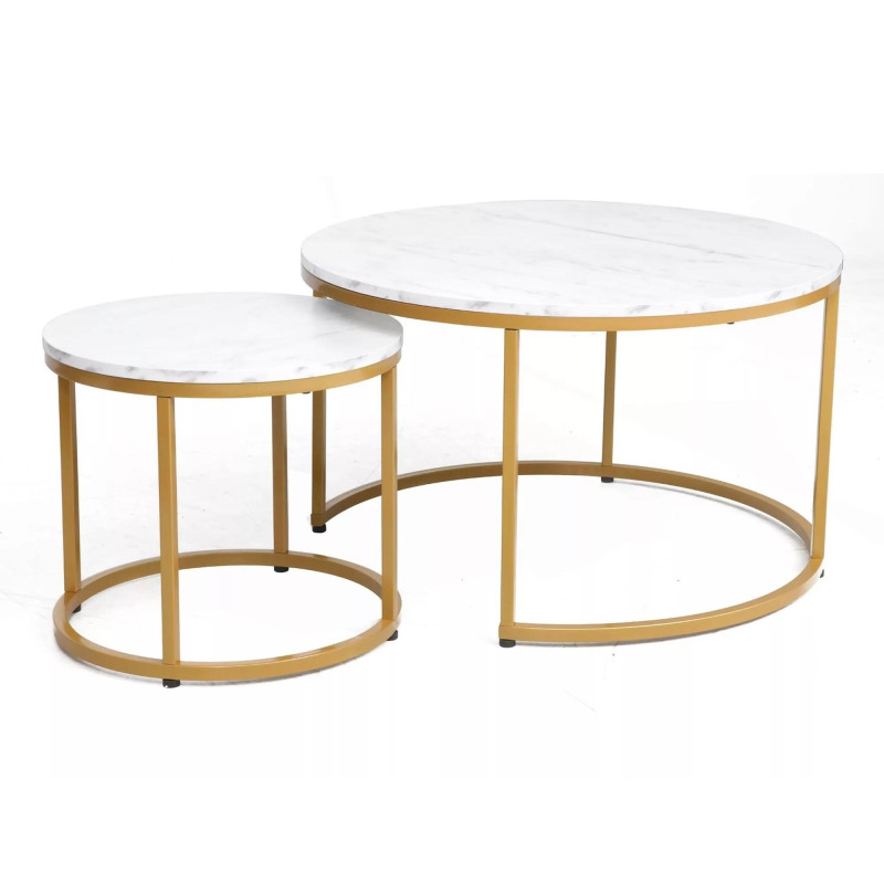 ŁAWA DION BIAŁY EFEKT MARMURU/ZŁOTY (ZESTAW)