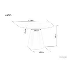 Okrągły stół Angel dąb fi 120