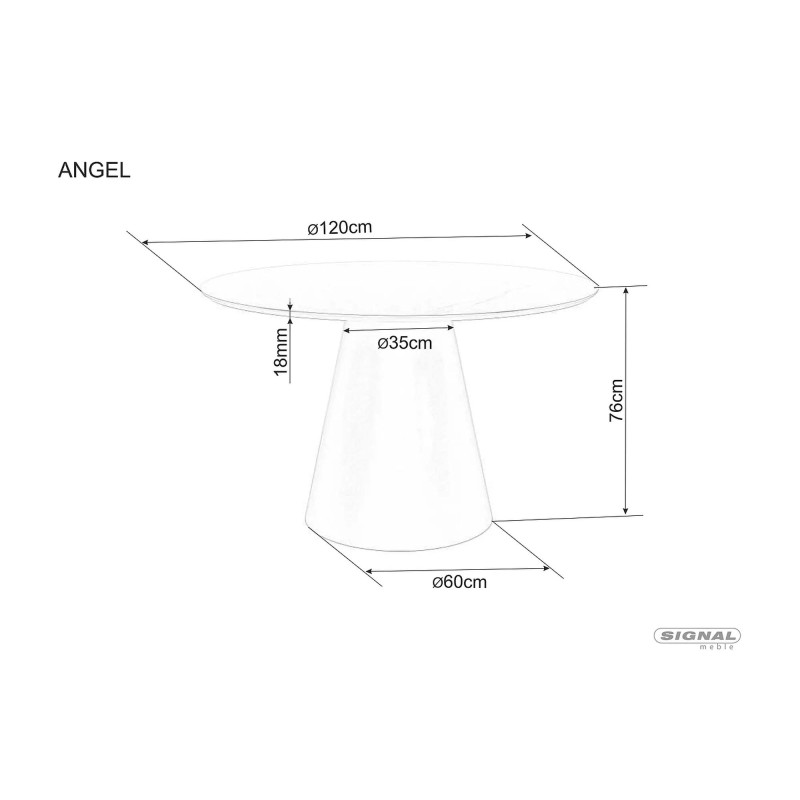 Okrągły stół Angel dąb fi 120