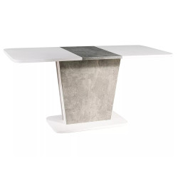 STÓŁ CALIPSO BIAŁY MAT / SZARY (EFEKT BETONU) 110(145)X68,6 IN