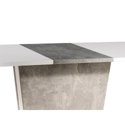 STÓŁ CALIPSO BIAŁY MAT / SZARY (EFEKT BETONU) 110(145)X68,6 IN