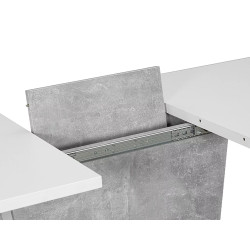 STÓŁ CALIPSO BIAŁY MAT / SZARY (EFEKT BETONU) 110(145)X68,6 IN