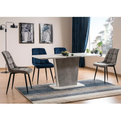 STÓŁ CALIPSO BIAŁY MAT / SZARY (EFEKT BETONU) 110(145)X68,6 IN