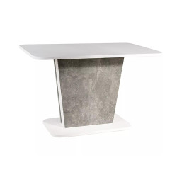 STÓŁ CALIPSO BIAŁY MAT / SZARY (EFEKT BETONU) 110(145)X68,6 IN