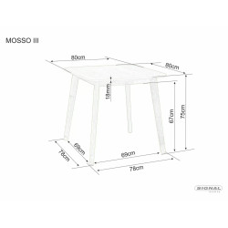 STÓŁ MOSSO III DĄB 80x80