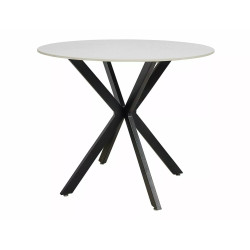 Okrągły stół Talia biały efekt marmuru/czarny fi90