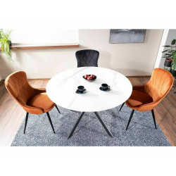 Okrągły stół Talia biały efekt marmuru/czarny fi90