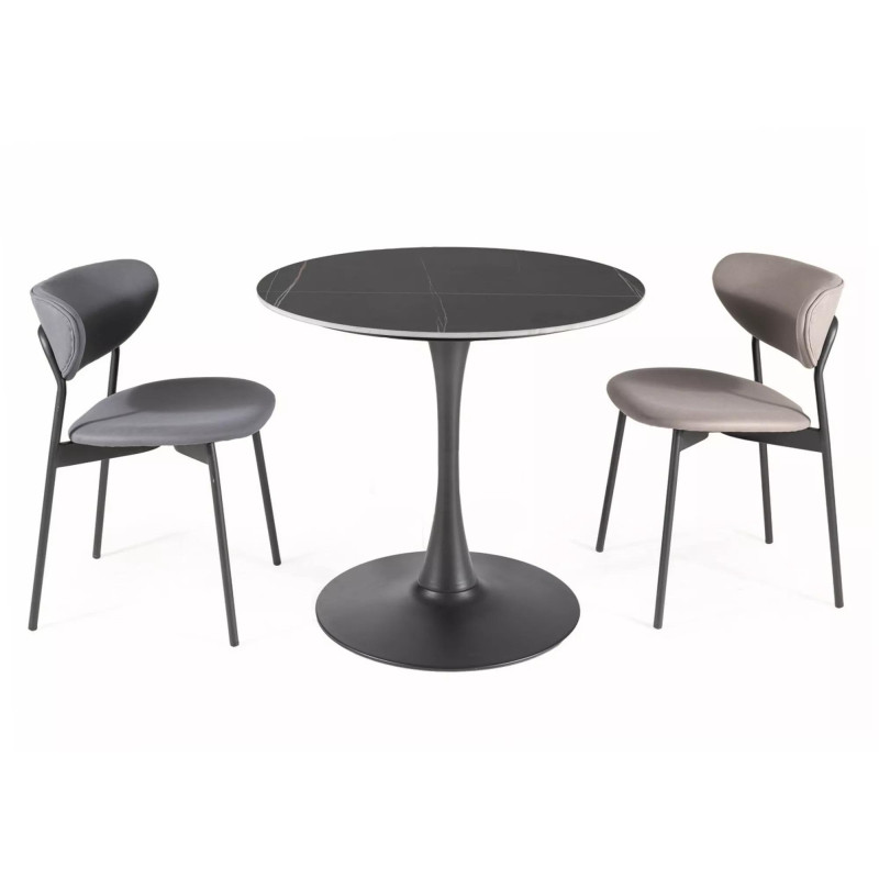 STÓŁ ESPERO CZARNY MAT/CZARNY  FI 80