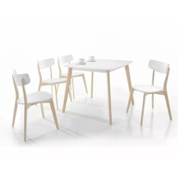 STÓŁ TIBI BIAŁY/DAB BIELONY 90X80