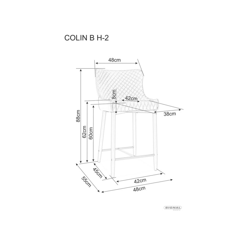 Hoker Colin B H-2 Velvet czarny stelaż/czarny bluvel 14