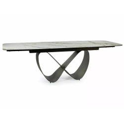 Stół rozkładany Infinity Ceramic z ceramicznym blatem amber bianco/brązowy 160(240)x95