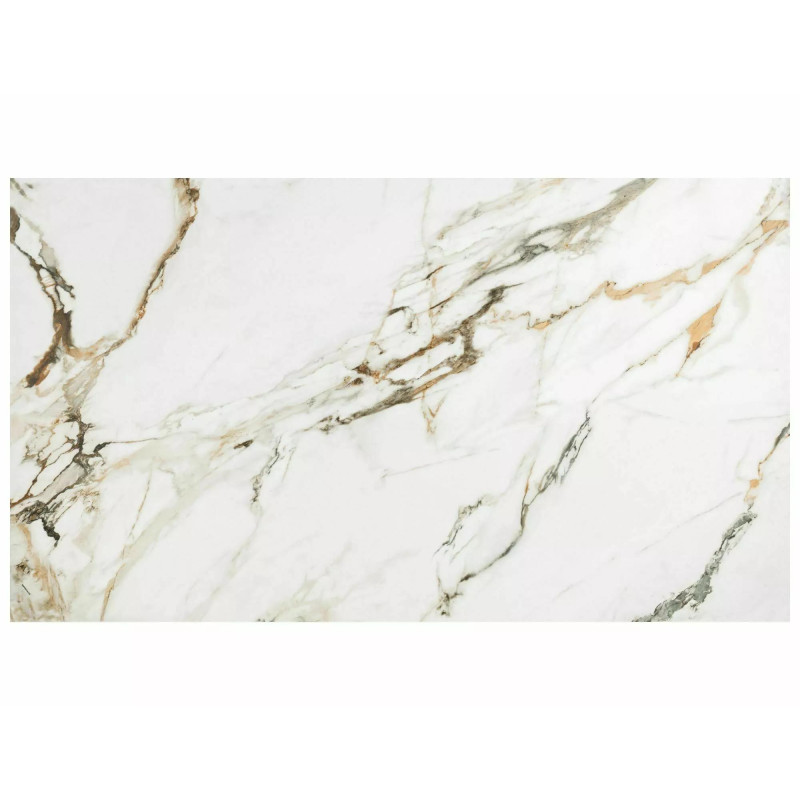 Stół rozkładany Infinity Ceramic z ceramicznym blatem amber bianco/brązowy 160(240)x95