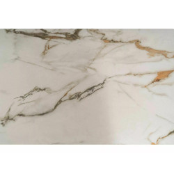 Stół rozkładany Infinity Ceramic z ceramicznym blatem amber bianco/brązowy 160(240)x95