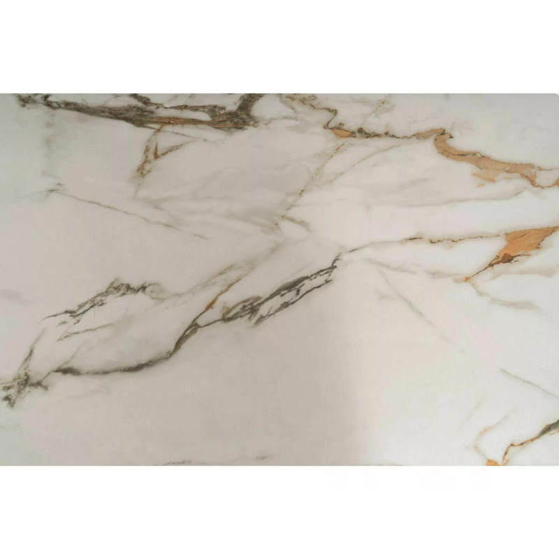 Stół rozkładany Infinity Ceramic z ceramicznym blatem amber bianco/brązowy 160(240)x95