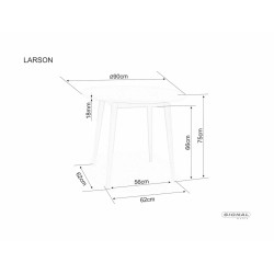 Okrągły stół Larson biały FI90
