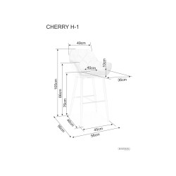 Hoker Cherry H-1 Velvet czarny stelaż/czarny Bluvel 19
