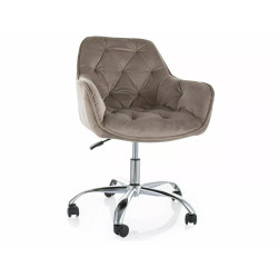 FOTEL OBROTOWY Q-190 VELVET CIEMNY BEŻ 40