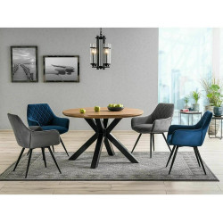 Stół okrągły Ritmo dąb/czarny stelaż FI120