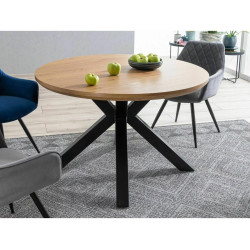 Stół okrągły Ritmo dąb/czarny stelaż FI120
