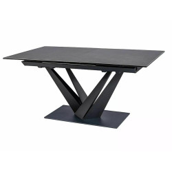 Rozkładany stół Sorento czarny efekt marmuru/czarny mat 160(220)x90