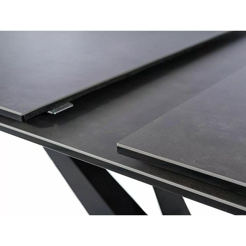 Rozkładany stół Sorento czarny efekt marmuru/czarny mat 160(220)x90