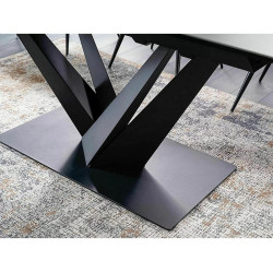 Rozkładany stół Sorento czarny efekt marmuru/czarny mat 160(220)x90