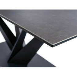 Rozkładany stół Sorento czarny efekt marmuru/czarny mat 160(220)x90