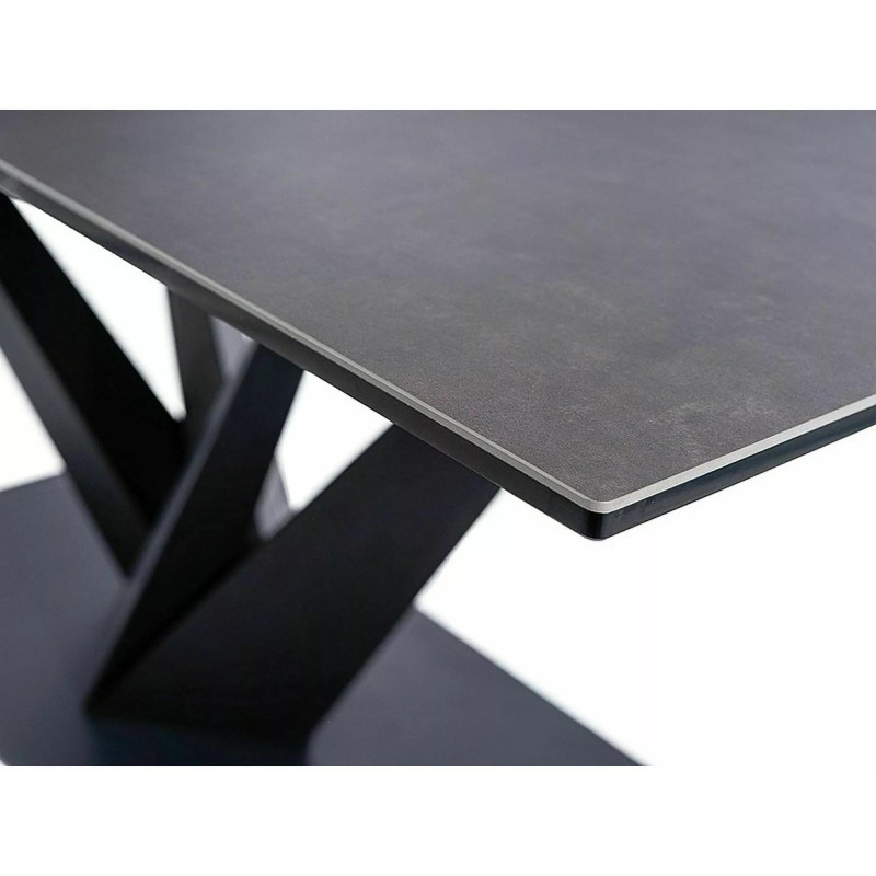 Rozkładany stół Sorento czarny efekt marmuru/czarny mat 160(220)x90