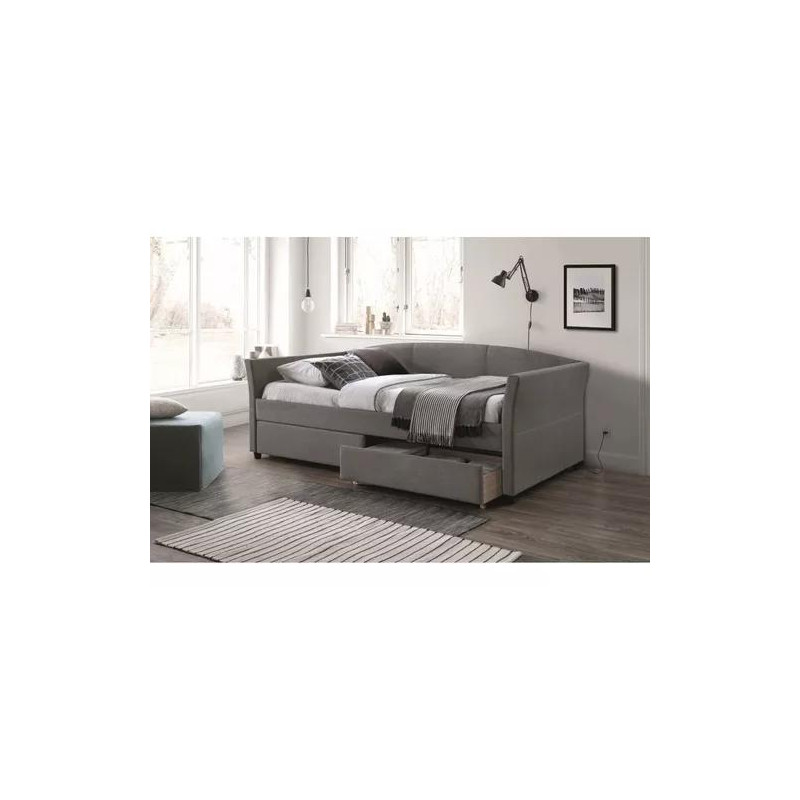 ŁÓŻKO LANTA 90X200 SZARY/CZARNY TAP. 54