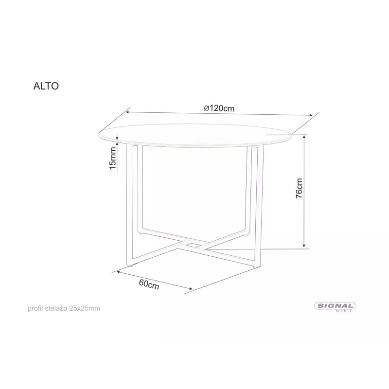 STÓŁ ALTO DĄB/CZARNY FI120