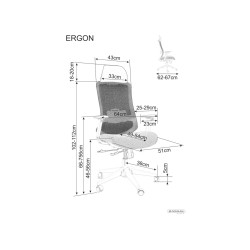 FOTEL OBROTOWY ERGON SZARY