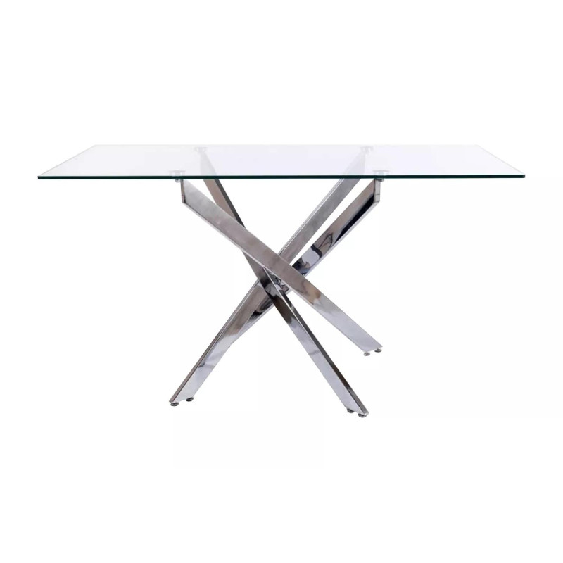 Stół Agis II transparentny/chrom 140x80