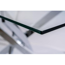 Stół Agis II transparentny/chrom 140x80