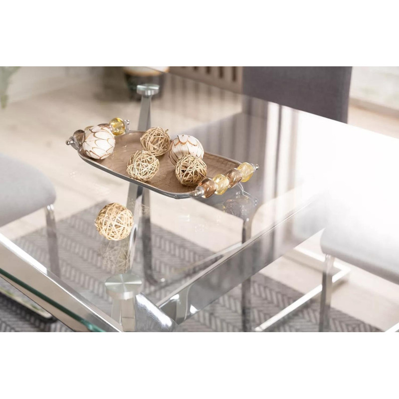 Stół Agis II transparentny/chrom 140x80