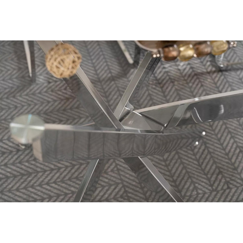 Stół Agis II transparentny/chrom 140x80