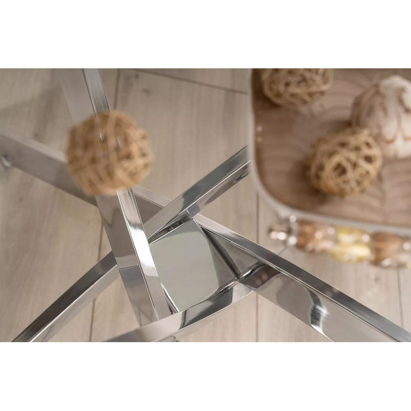 Stół Agis II transparentny/chrom 140x80