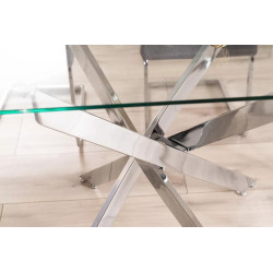 Stół Agis II transparentny/chrom 140x80