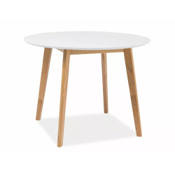 Stół Mosso II biały/dąb fi100