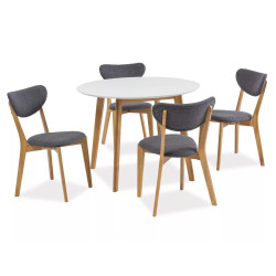 Stół Mosso II biały/dąb fi100