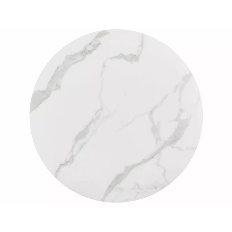 Okrągły stół ceramiczny Talia biały/czarny stelaż FI120