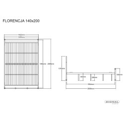 ŁÓŻKO FLORENCJA 140X200 KOLOR BIAŁY ŁÓŻKO FLORENCJA 140X200 KOLOR BIAŁY
