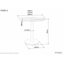 Okrągły stół Puro II w stylu loftowym lity dąb/czarny fi 80