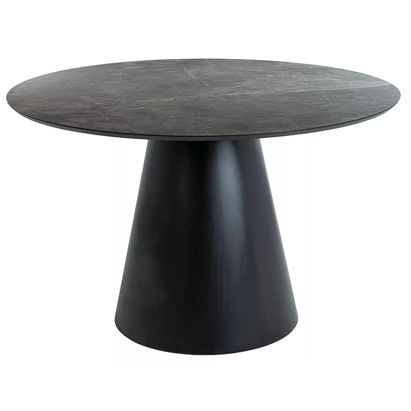 Okrągły stół Angel szary efekt marmuru/czarny mat fi 120