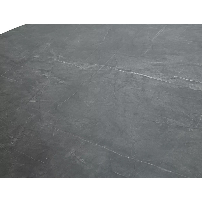 Okrągły stół Angel szary efekt marmuru/czarny mat fi 120